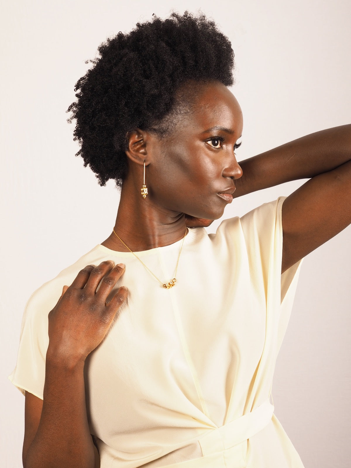 Brass and Bold Earrings | Nucleo, Brass Diabolo and Ball Stack