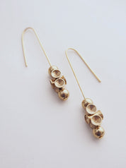 Brass and Bold Earrings | Nucleo, Brass Diabolo and Ball Stack