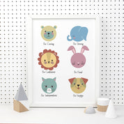 4 Colourful Animal Personality Print