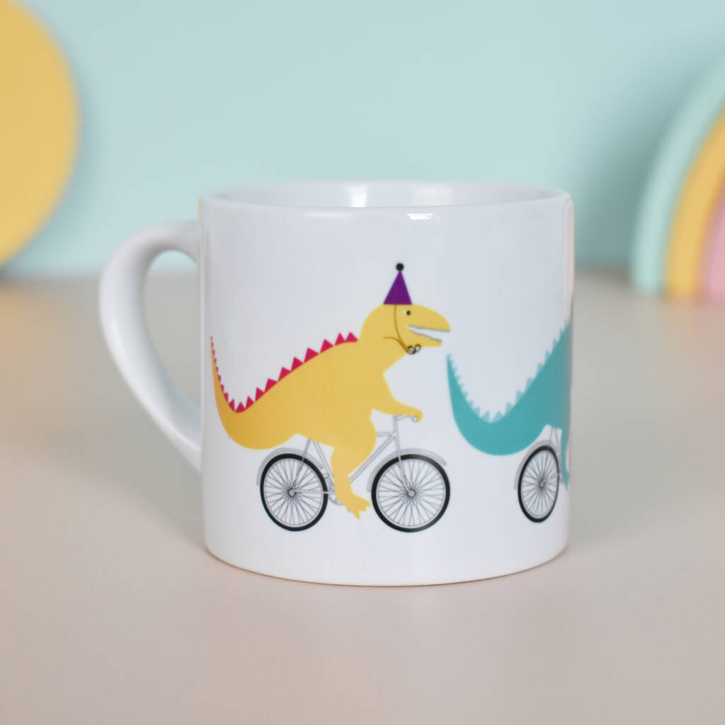 Cycling Dinosaur Children's Ceramic Mug