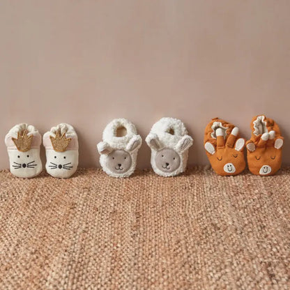 Party Mouse Baby Booties with Gold Crown