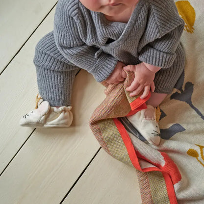 Party Mouse Baby Booties with Gold Crown