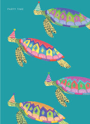 "Party Time" Turtles Birthday Card