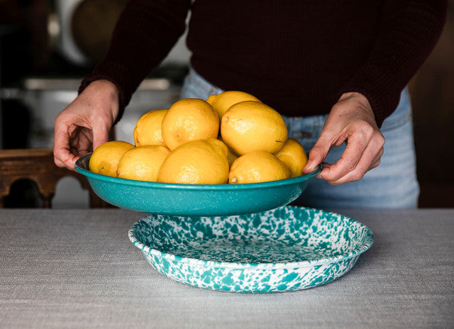 Splatter Enamelware Pasta Plate