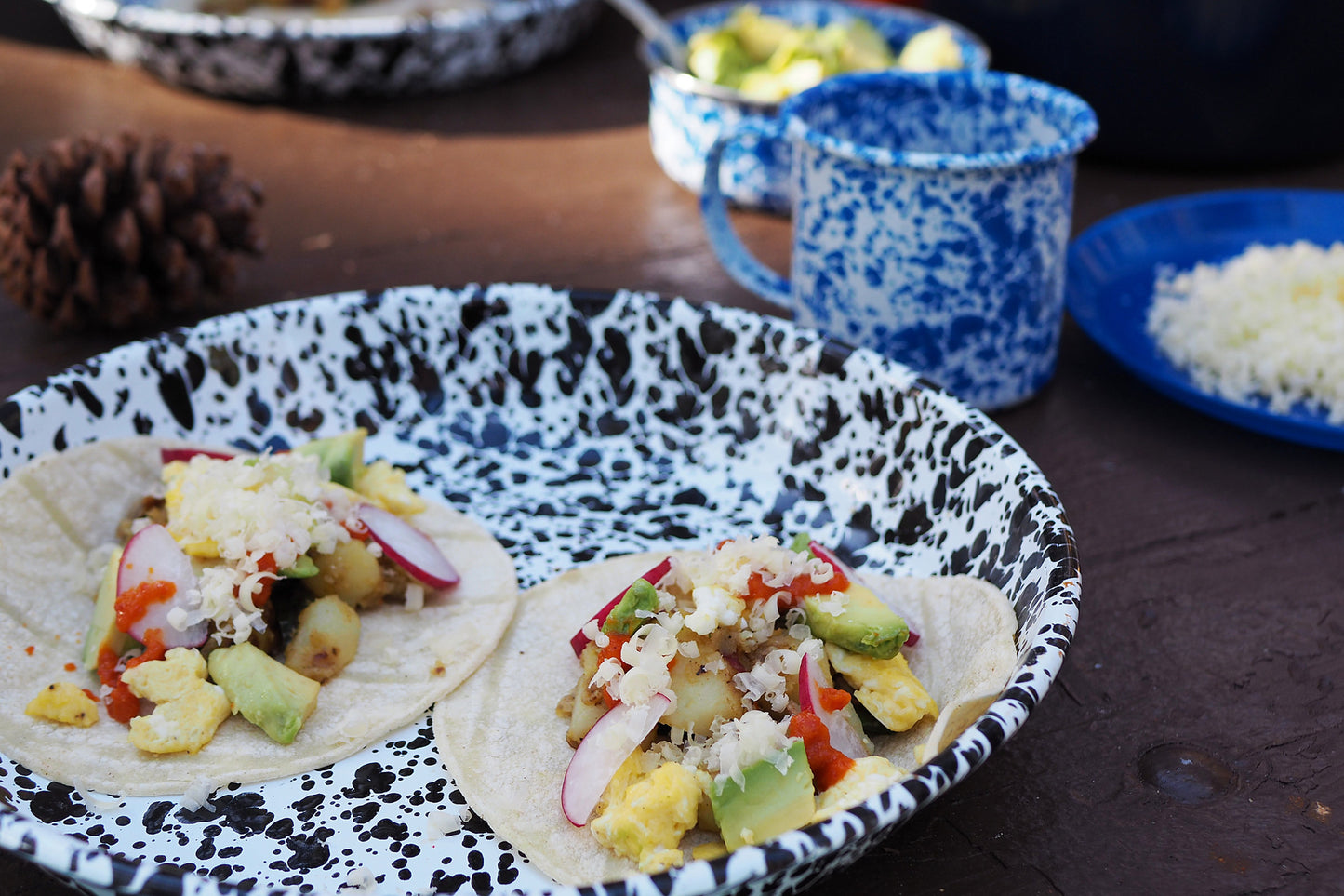 Splatter Enamelware Pasta Plate
