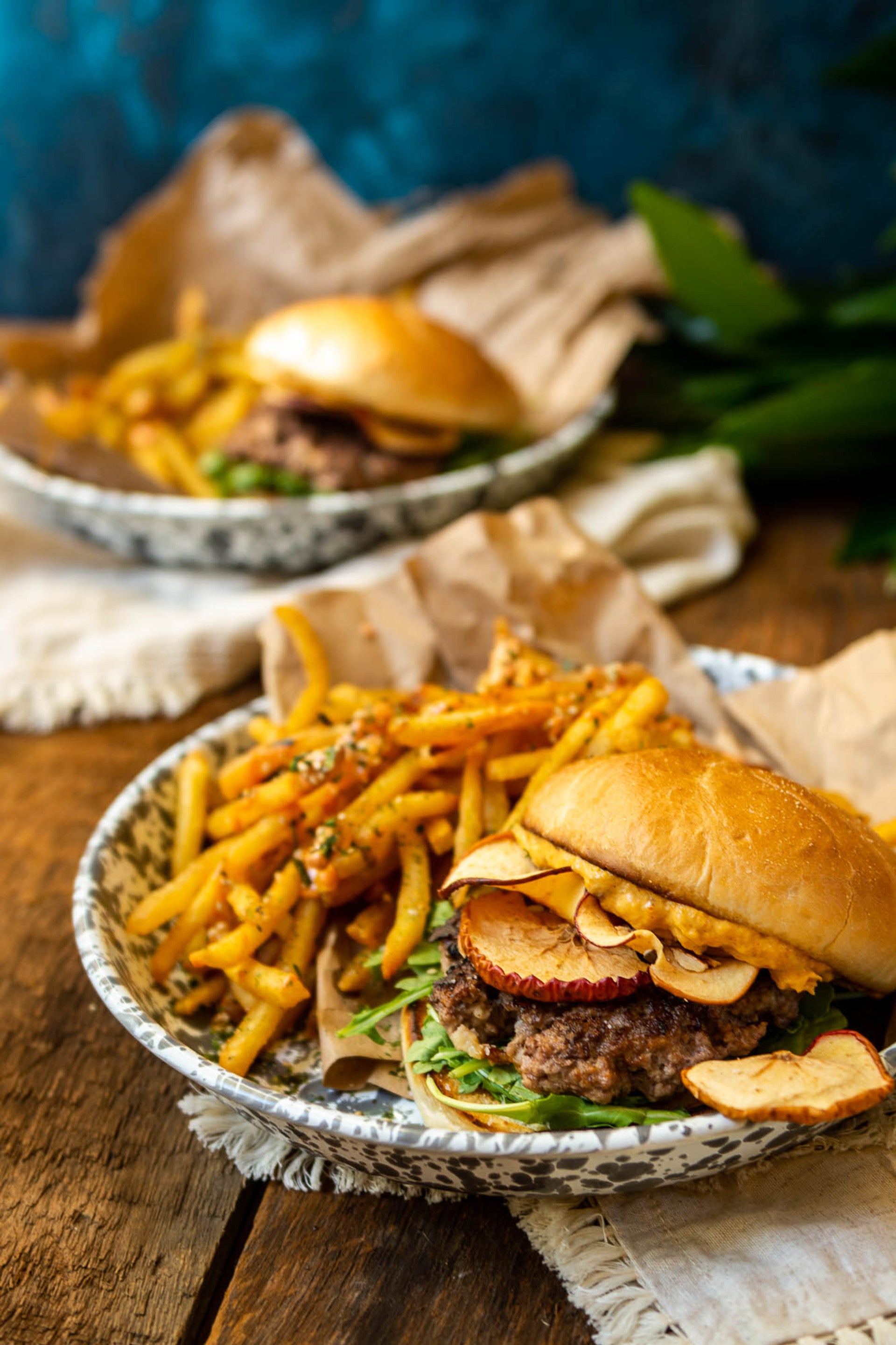 Splatter Enamelware Pasta Plate