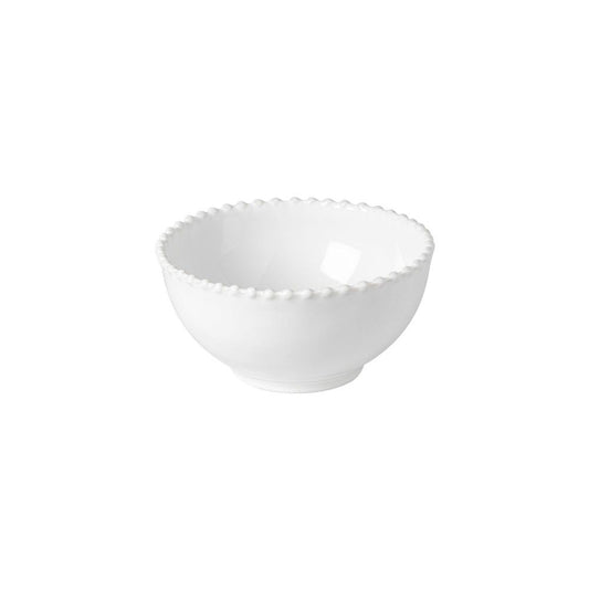 The Every Space white, fine stoneware, 16cm bowl with pearl style edging detail for dessert, soup, cereal or serving, by Costa Nova