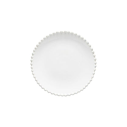 The Every Space white, 22cm, fine stoneware side or salad plate with pearl style beaded edging detail, by Costa Nova
