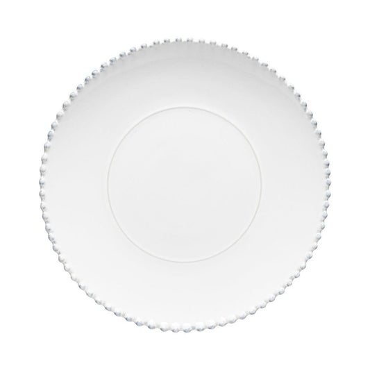 The Every Space white, 33cm, fine stoneware platter with pearl style beaded edging design by Costa Nova