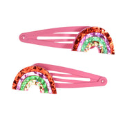 Rainbow Glitter Hair Clips (set of 2)