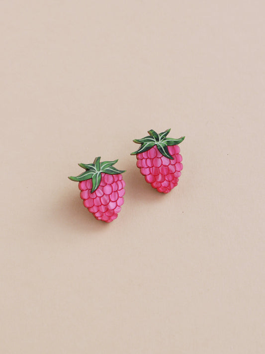 Raspberry Stud Earrings