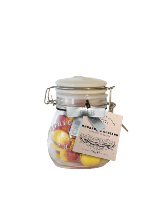 Rhubarb & Custard Sweets in Jar