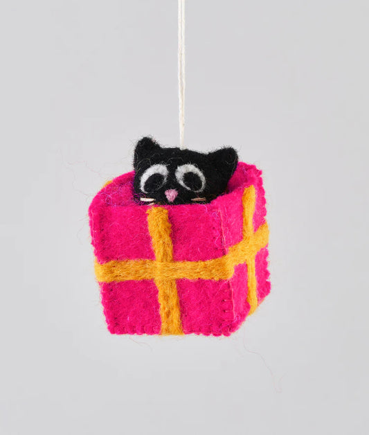 Roland (Cat in a Box) Hanging Felt Christmas Decoration