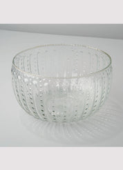 Be Home Ruffle Glass Lines large bowl, clear glass with ruffled edge
