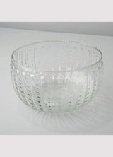 Be Home Ruffle Glass Lines Large Bowl | Clear Glass, Textured