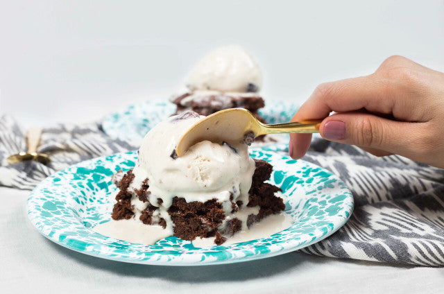 Splatter Enamelware Flat Salad Plate