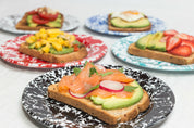 Crow Canyon Home splatter enamelware salad plate, yellow and blue options