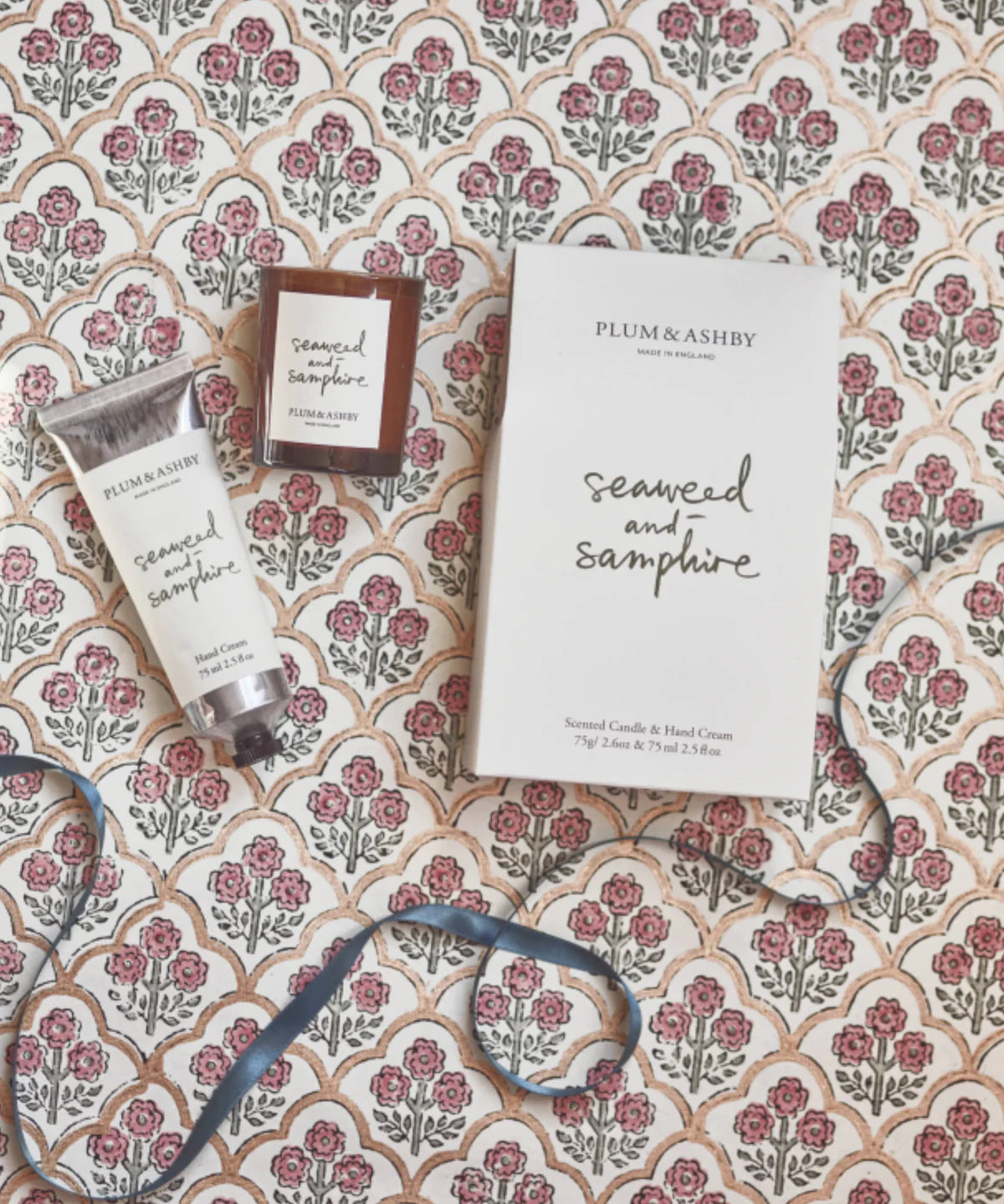 Plum & Ashby Seaweed & Samphire votive candle and hand cream duo
