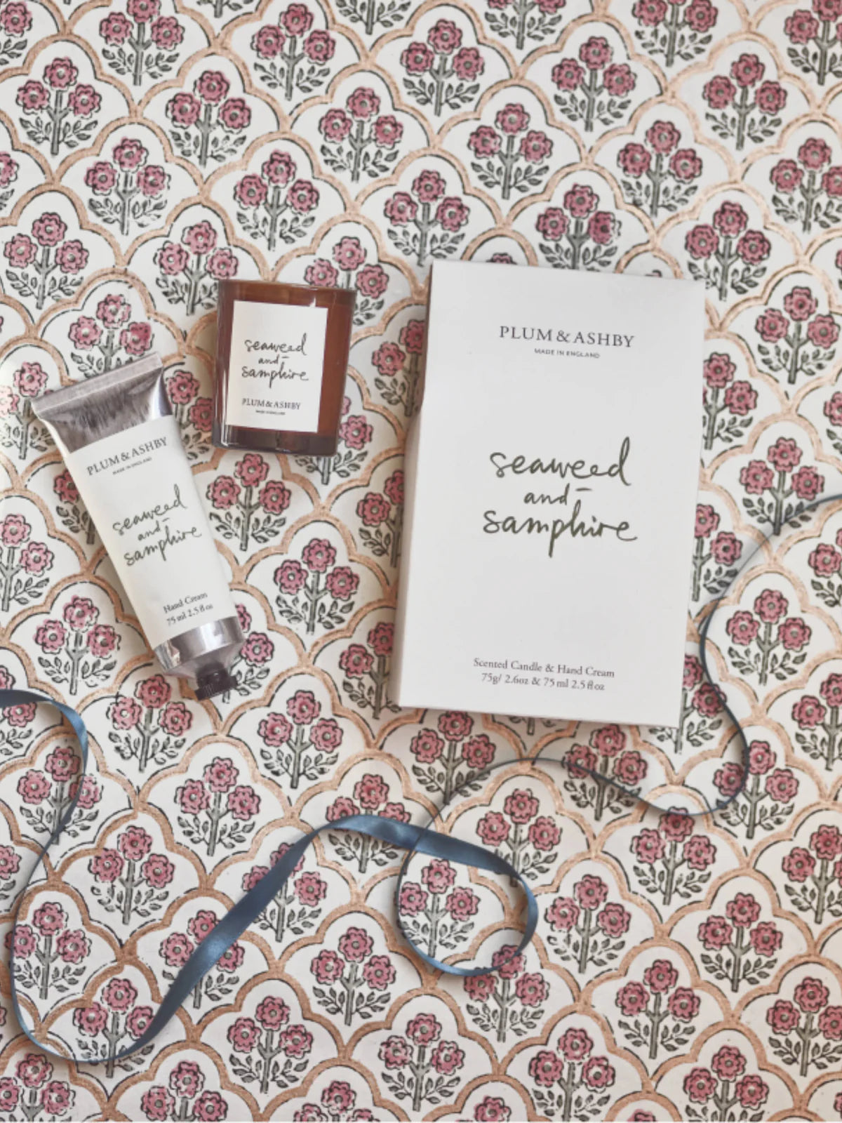 Plum & Ashby Seaweed & Samphire votive candle and hand cream duo
