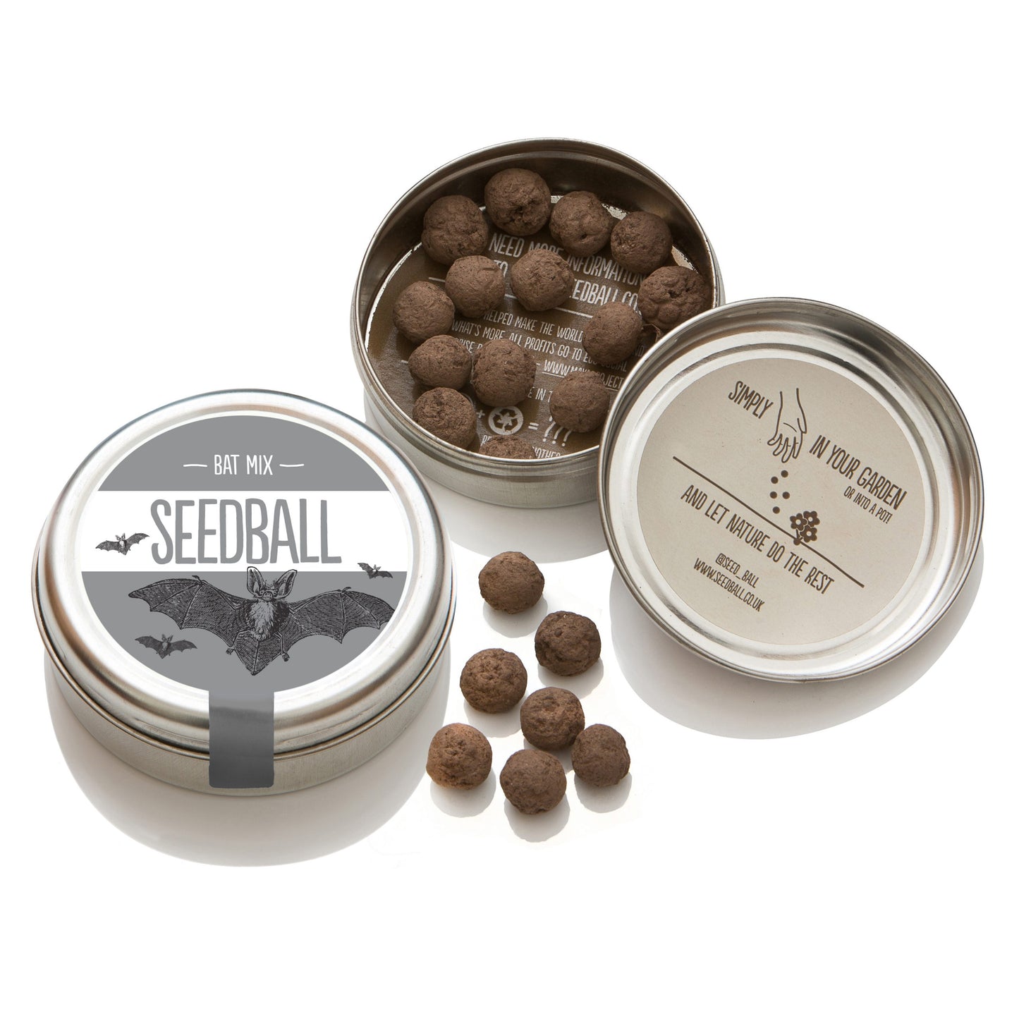 The Every Space Bat Mix Seed tin of 30 wildflower seeds by Seedball 