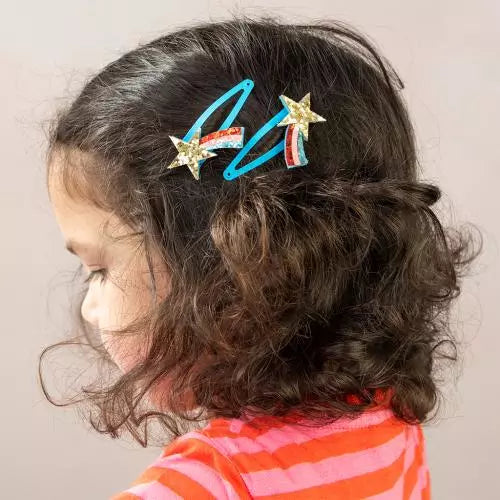 Shooting Star Glitter Hair Clips (set of 2)