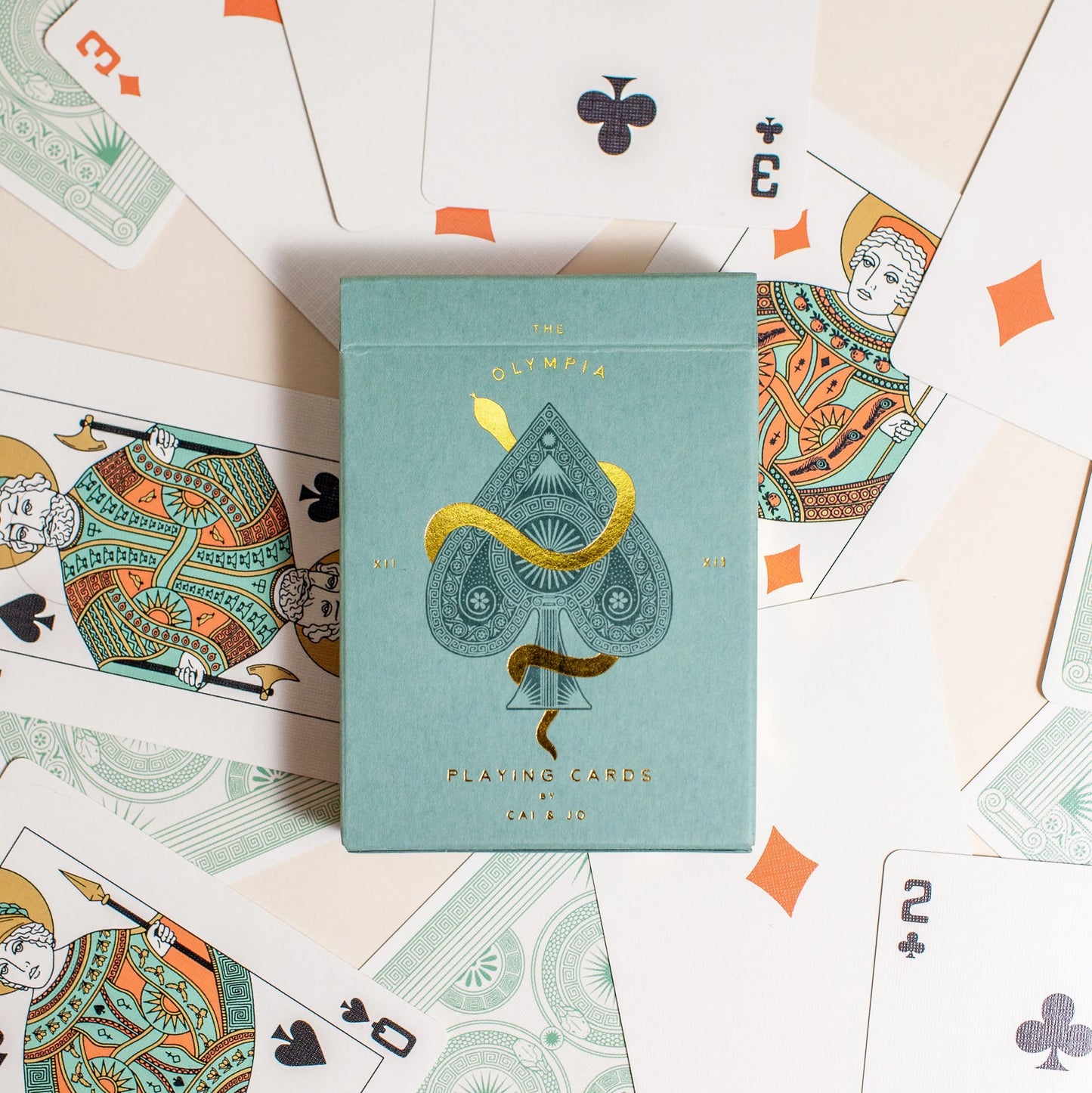 Olympia Playing Cards in Sage Green