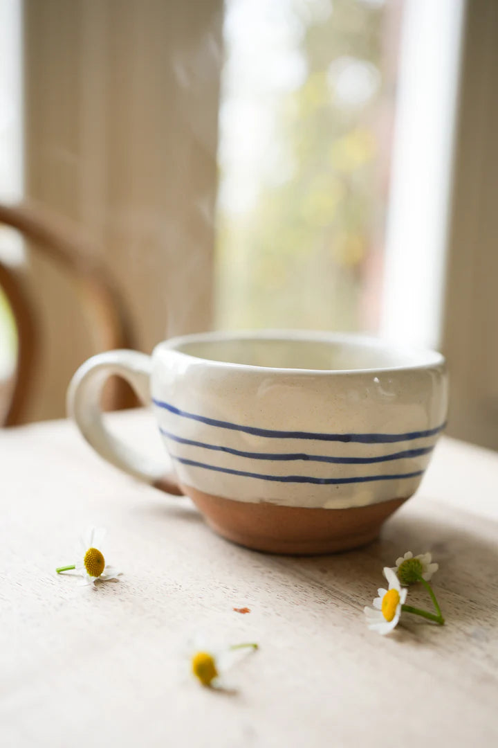 Breton Stripe Tea Cup | Ink