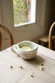 Breton Stripe Tea Cup | Brick