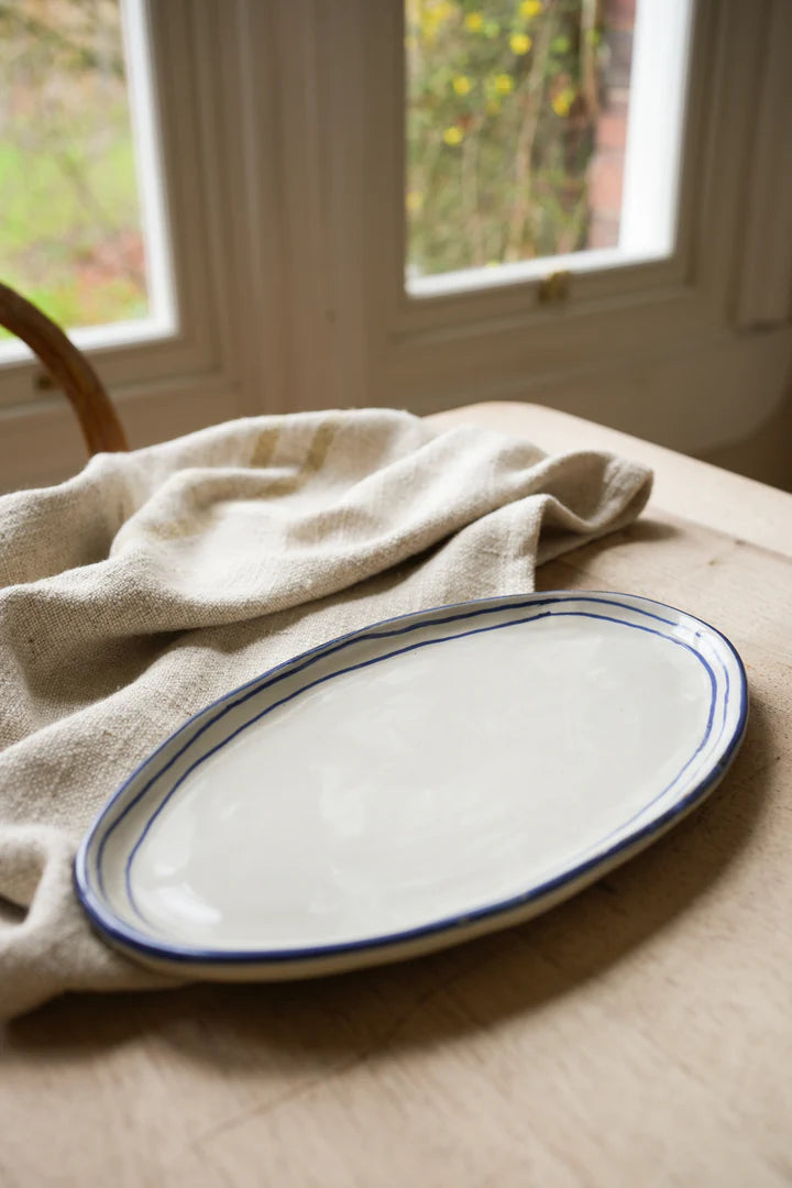 Breton Stripe Oval Plate | Ink