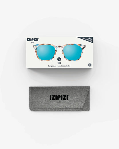 Sunglasses ‘Blue Tortoise’ Blue Mirror Lens #E