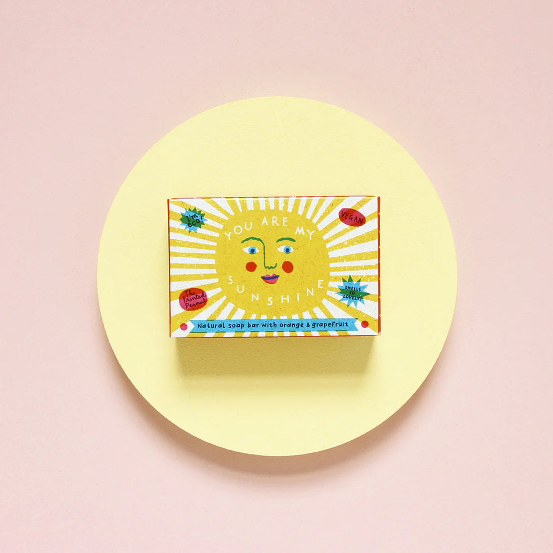 The Every Space You Are My Sunshine natural soap bar with orange and grapefruit by The Printed Peanut