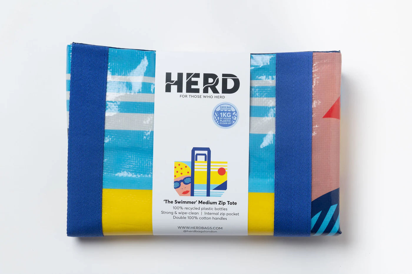 The Swimmer Medium Zip Tote Bag