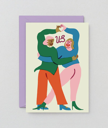 Us Love Greetings Card by Wrap 