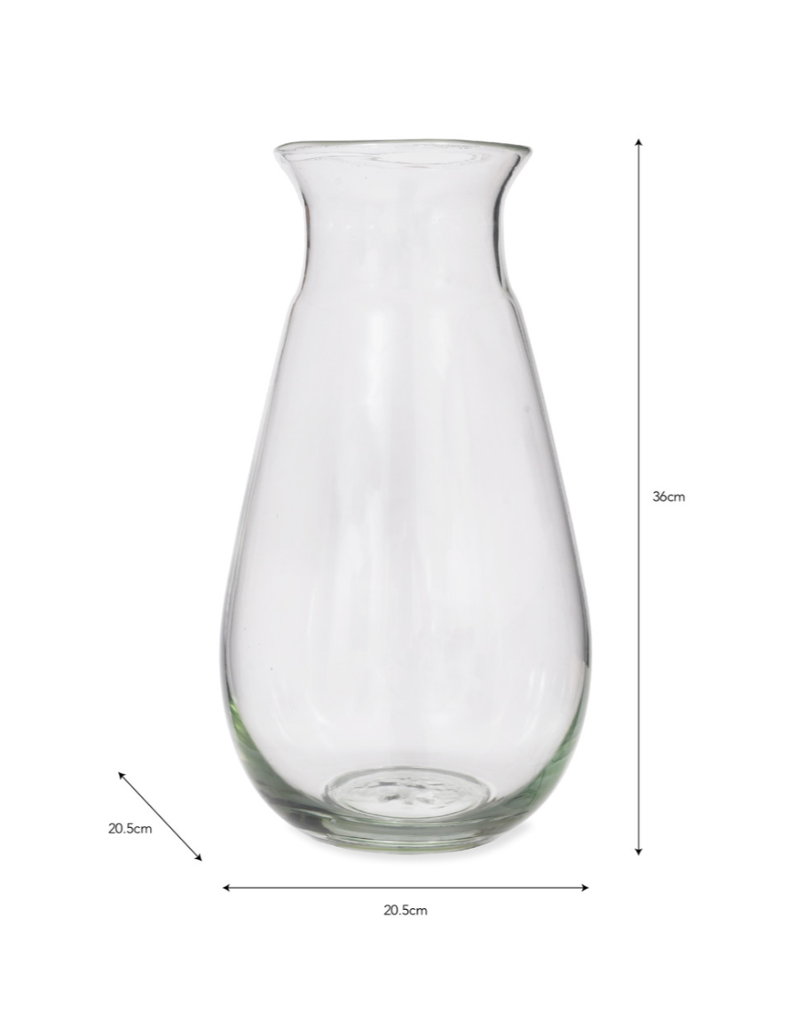 Quinton Vase Large in Recycled Glass by Garden Trading 
