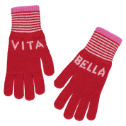 Vita Bella Gloves | Red & Bubblegum Pink
