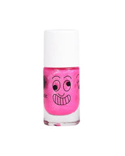 Pinky Fluo Pink water-based nail polish by Nailmatic, featuring a cartoon character design on the label.