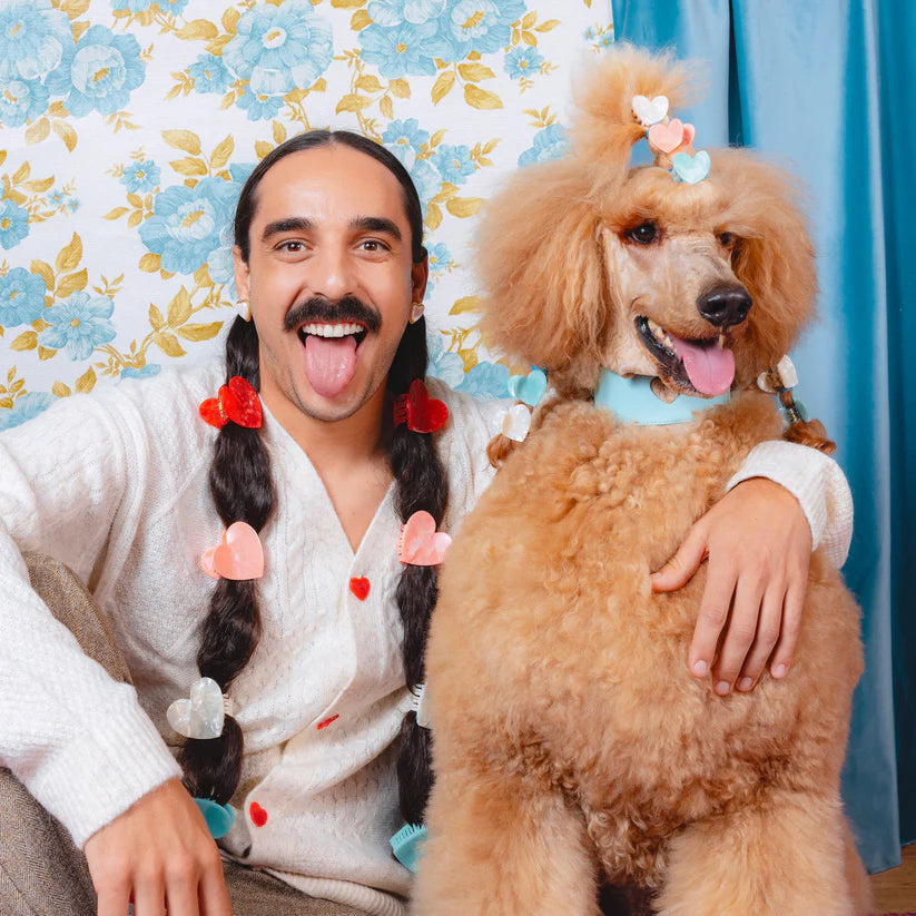 Mini White Heart Hair Claw