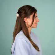 Mini White Heart Hair Claw