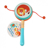 Wooden Rattle Drum | Lion & Elephant, Traditional Toy