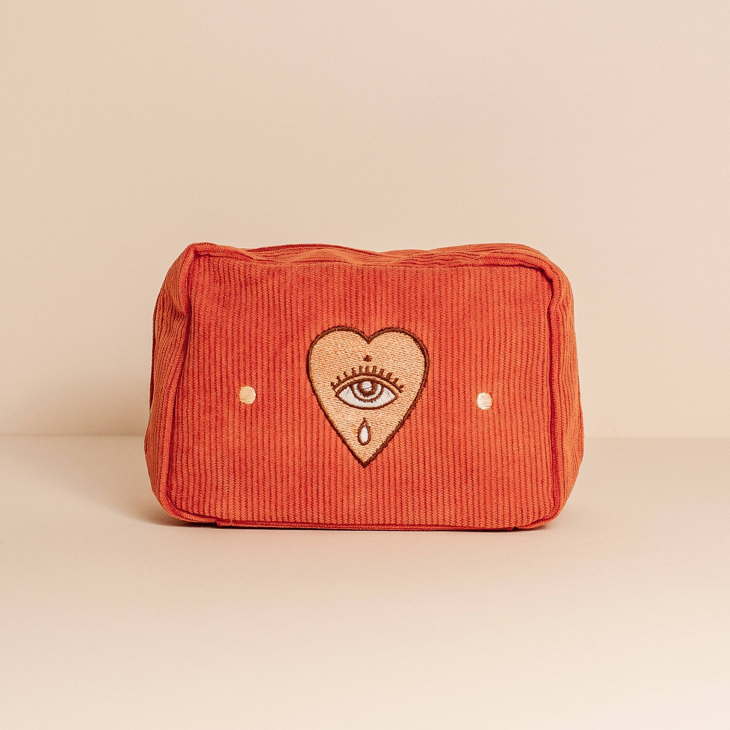 Corduroy Make-Up Bag in Rust