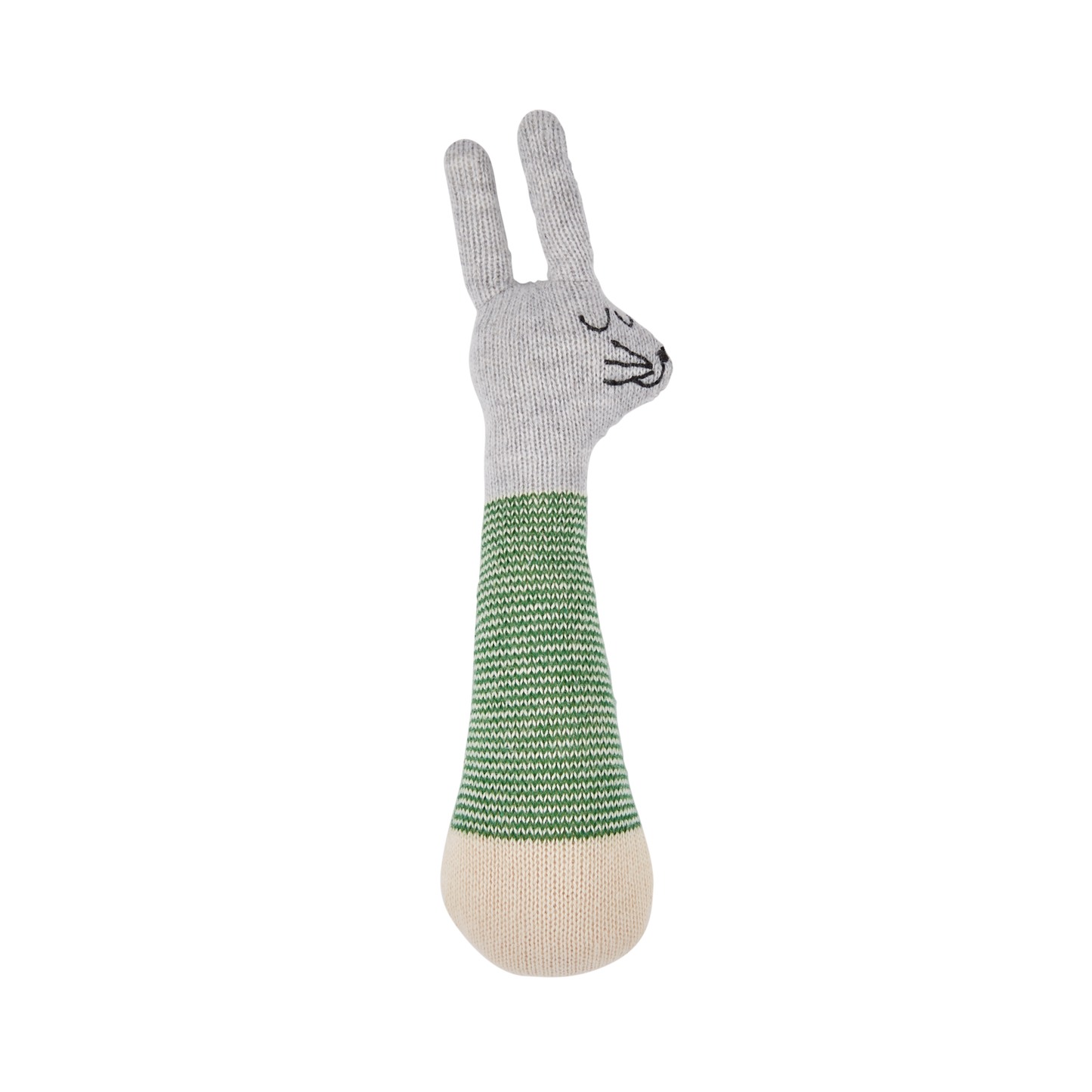 Rabbit Cotton Knit Rattle in Green