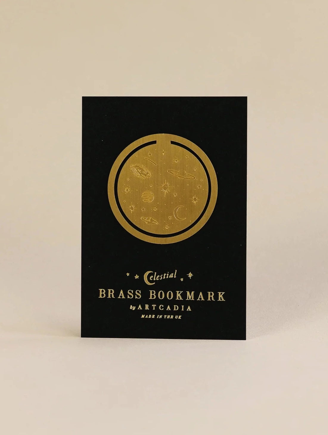 Celestial Round Brass Bookmark