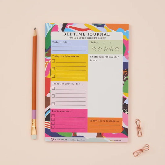 The Every Space 50 sheet Bedtime Journal A5 desk pad in multicolours by Slow Moon