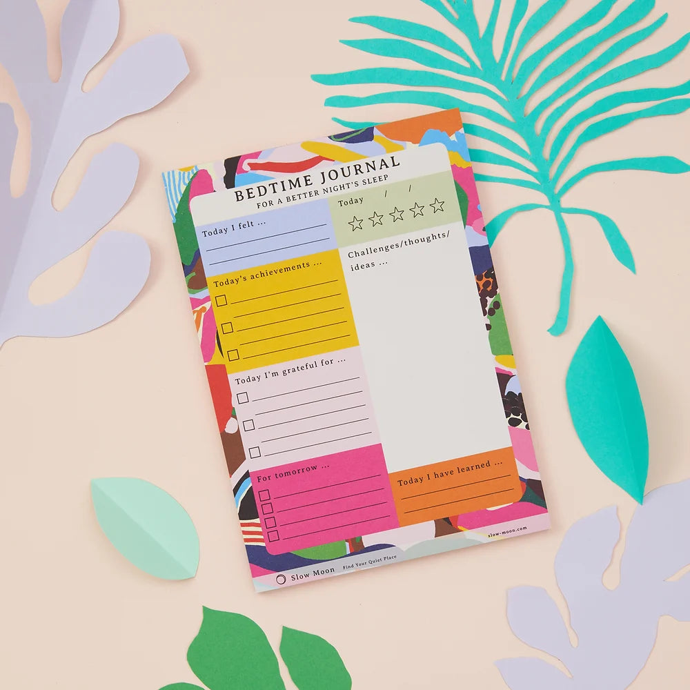 The Every Space 50 sheet Bedtime Journal A5 desk pad in multicolours by Slow Moon