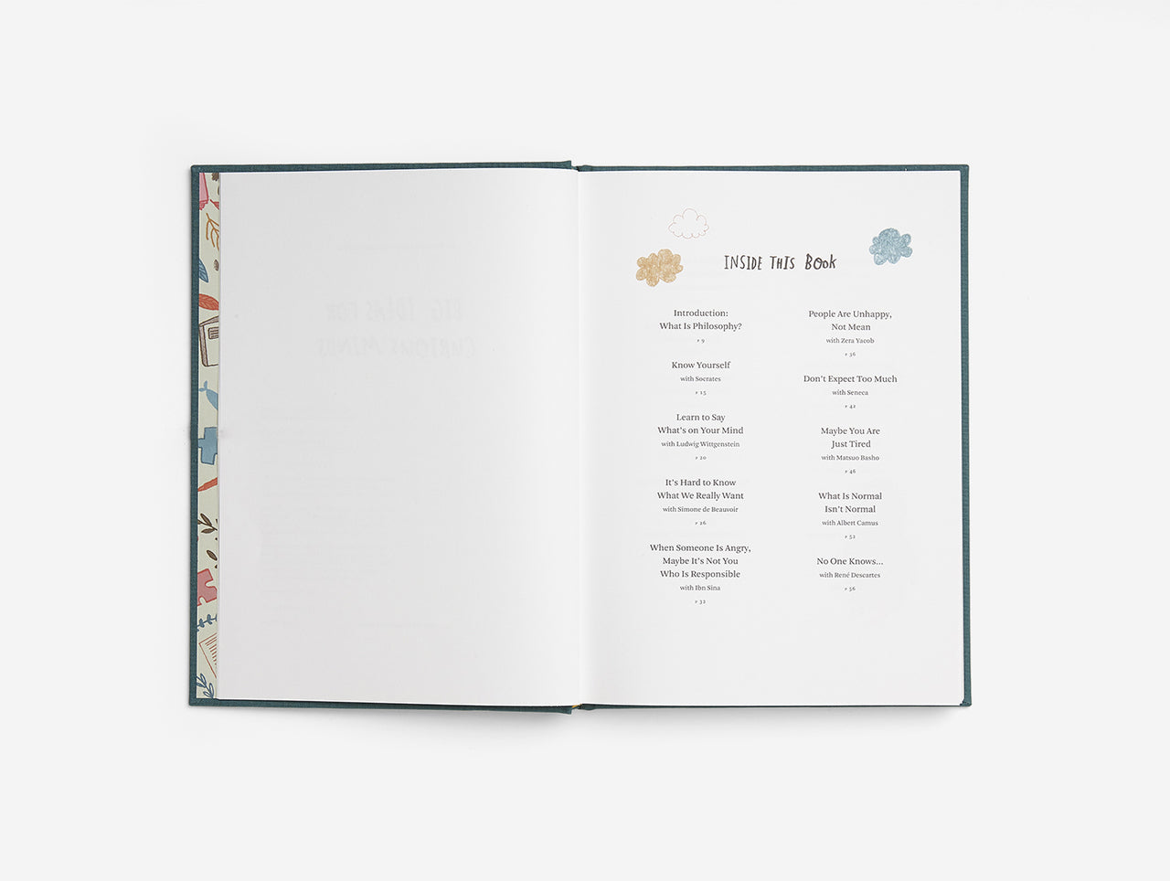 The Every Space hardback clothbound Big Ideas for Curious Minds children's philosophy book with illustrations by Anna Doherty and published by School of Life