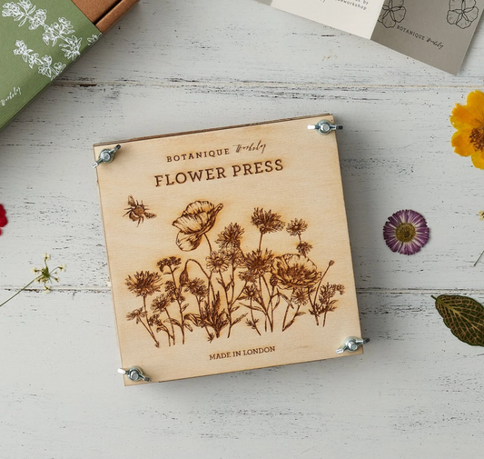 The Every Space wooden Flower Press for pressing fresh flowers to create dried flower decorations by Botanique Workshop