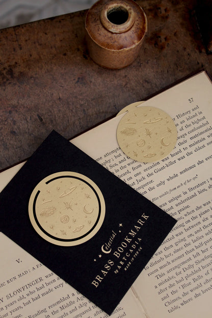 Celestial Round Brass Bookmark