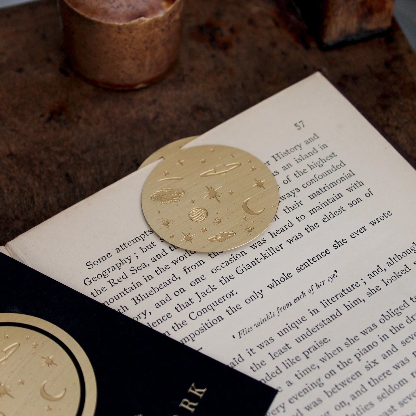 Celestial Round Brass Bookmark