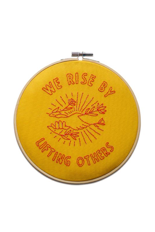 Cotton Clara | We Rise by Lifting Others Hoop Embroidery Kit