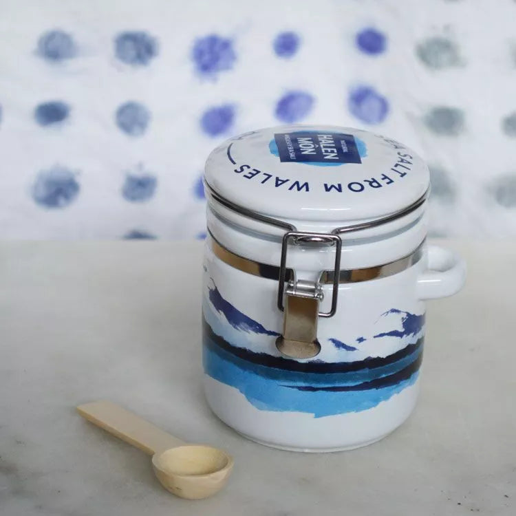 Halen Môn Watercolour Ceramic Jar with Pure White Sea Salt